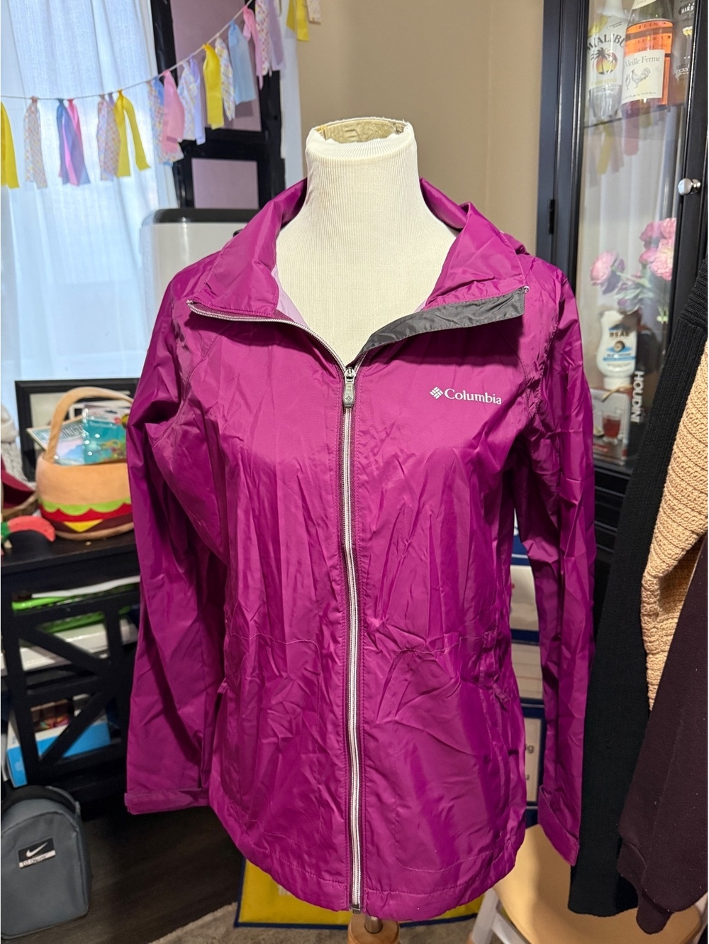 Columbia Women's Lightweight Hooded Jacket Large Purple